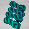Cultivated Silk Perfect Teal colorway - Ready to ship yarn - wool free yarn made from 100% grade A mulberry silk fingering sock weight- 100g each 437 yards each teal blue green tonal