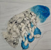 Blue Dress On A Boat- Hand dyed yarn, white blue black speckled - Taylor Swift inspired