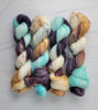 Is It Over Now - Hand dyed yarn, white blue brown speckled - Taylor Swift inspired