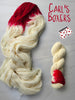 Carl's Boxers - Hand dyed Assigned Pooling yarn, Fingering Weight, inspired by Dungeon Crawler Carl book series - white with a pop of red
