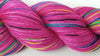 Nagini - Hand dyed yarn, Fingering Weight, pink rainbow black