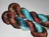 Earth & Sky - Hand dyed yarn - SW Merino Fingering Weight brown caramel blue