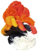 Monarch - Hand dyed yarn -  Fingering to bulky- orange black white