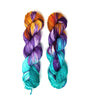 Back from the Edge - Hand dyed yarn -  Fingering to bulky- orange aqua blue violet purple