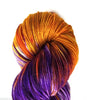 Back from the Edge - Hand dyed yarn -  Fingering to bulky- orange aqua blue violet purple