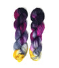 Queen of the Castle - Hand dyed yarn -  Fingering to bulky- black magenta grey yellow gold