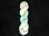 A Quiet Place-  Hand dyed variegated yarn -white sage green teal