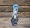 Mountain Tops -  Hand dyed variegated yarn - grey sky blue white