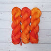 Monarch Orange- Hand dyed yarn -  Fingering to bulky- orange red butterfly