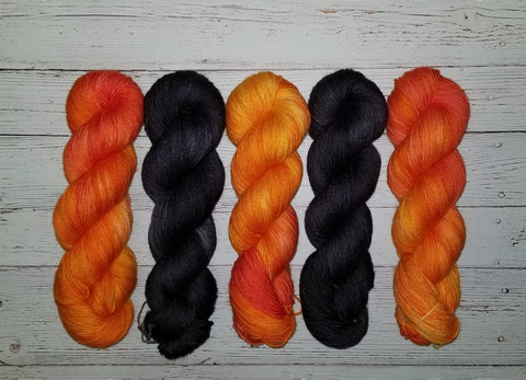 Monarch Orange- Hand dyed yarn -  Fingering to bulky- orange red butterfly