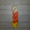 Candy Corn - Hand dyed palindrome variegated yarn - white orange yellow Halloween colors