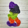 Trick or Treat - Hand dyed palindrome yarn - purple orange lime green black Halloween colors