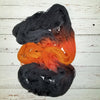 Embers -  Hand dyed variegated palindrome yarn - orange red black Halloween colors
