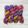 Vintage Cabernet- Hand dyed yarn Merino Fingering red cabernet green blue