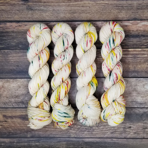 Fall Drizzle - Hand dyed variegated speckled yarn - Merino Fingering to worsted