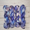 Wolf Song - Hand dyed variegated speckled yarn - Merino Fingering lace dk worsted blue