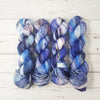 Wolf Song - Hand dyed variegated speckled yarn - Merino Fingering lace dk worsted blue