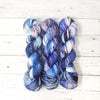 Wolf Song - Hand dyed variegated speckled yarn - Merino Fingering lace dk worsted blue