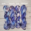 Wolf Song - Hand dyed variegated speckled yarn - Merino Fingering lace dk worsted blue