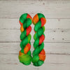 Honeysuckle - Hand dyed yarn, green orange yellow