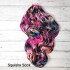 Space Rider - Hand dyed deconstructed variegated speckled yarn - Merino Fingering to worsted hot pink black