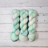 Dew Drop - Hand dyed deconstructed variegated yarn - Merino Fingering to worsted pastel green