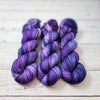 Purple Heart - Hand dyed variegated yarn - Merino Fingering to worsted - purple dark violet lavender speckles