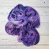 Purple Heart - Hand dyed variegated yarn - Merino Fingering to worsted - purple dark violet lavender speckles