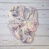 Verbena - Hand dyed variegated yarn - Merino Fingering to worsted white with purple lilac violet lavender speckles