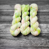 Granny Smith - Hand dyed variegated speckled yarn - Merino Fingering to worsted