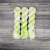 Granny Smith - Hand dyed variegated speckled yarn - Merino Fingering to worsted