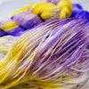 Pretty Pansy - Hand dyed variegated speckled yarn - Merino Fingering to worsted