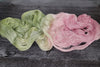 Fairy Feet- Hand dyed yarn - SW Merino Fingering knitting crocheting weaving- pink green moss earthy