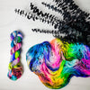 Painted Palette-  Hand dyed variegated yarn - neon pink fuchsia yellow turquoise purple black spatters