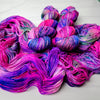 Fabulous Diva - Hand dyed sock yarn - magenta fuchsia hot pink purple blue speckles