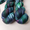 Dark Forest -  Hand dyed variegated yarn - green purple blue maroon