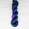 Agatha - Hand dyed yarn - SW Merino Fingering Weight black Purple Blue teal wanda vision colors