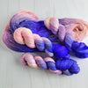 Living Mirage -  Hand dyed variegated yarn - peach pink purple blue violet