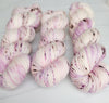 Raspberry Cream -  Hand dyed yarn - Hand painted yarn - SW Merino Fingering Weight  400+ yards - Select your base - white with pink and brown speckles