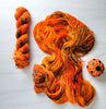 Pumpkin Head - Hand dyed yarn, Fingering Weight, Halloween yarn - orange with green and black speckles