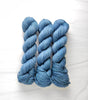 Blue Jean Baby - Hand dyed tonal solid yarn - Merino Fingering lace dk worsted blue grey