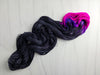 Electric Dreams - Hand dyed yarn -SW Merino Fingering Weight pink purple black