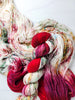 Poinsettia Pop - Hand dyed assigned pooling yarn -SW Merino choose your base fingeeing sock dk lace bulky aran