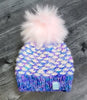 Mermaid Blush -  Hand dyed variegated yarn -pink blue teal