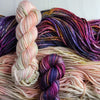 Artemis - Hand dyed Variegated yarn -  Fingering to bulky-  Greek Goddess collection purple violet blue carmel brown green