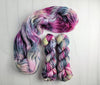 Athena - Hand dyed Variegated yarn -  Fingering to bulky-  Greek Goddess collection - pink grey yellow purple