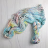 Eos - Hand dyed variegated yarn - Greek Goddess collection SW Merino Fingering Weight pastel grey blue yellow peach pink speckles