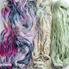 Theia - Hand dyed Variegated yarn -  Fingering to bulky-  Greek Gods collection - pink gerb green slate blue grey speckled Greek Goddess collection