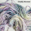 Theia - Hand dyed Variegated yarn -  Fingering to bulky-  Greek Gods collection - pink gerb green slate blue grey speckled Greek Goddess collection