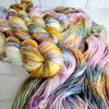 Hera - Hand dyed Variegated yarn -  Fingering to bulky-  Greek Goddess collection - orange purple brown pink green fall colors